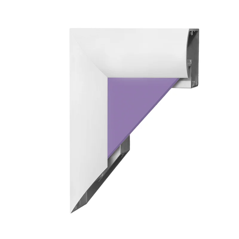 Perfil de Aluminio Vitrina Cuadro Grande C39 Plata Mate Tira de 3ml