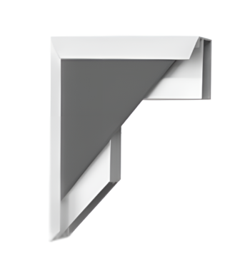 Perfil Vitrina Tirador/Jaladera Ceja C8 Aluminio Plata Mate Cuadro Grande 44.8 x 21 x 5.3mm C8 Tira 3ml Precio por ml