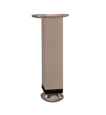 Pata cuadrada Nickel Matte. 30X30mm, H-150mm.